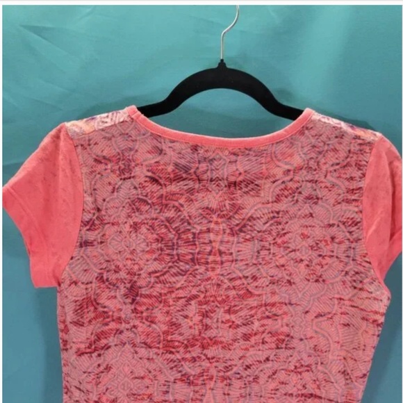 Prana Womens Short Sleeve Patterned Top (Size: Small/Pink) - Picture 8 of 11
